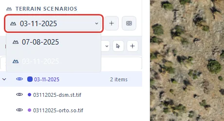 The scenario list: two surveys of the same site.