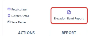 Actions and report on the Edit tab of a cut/fill map.